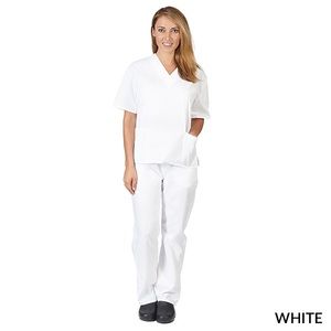 Basic white green town scrubs